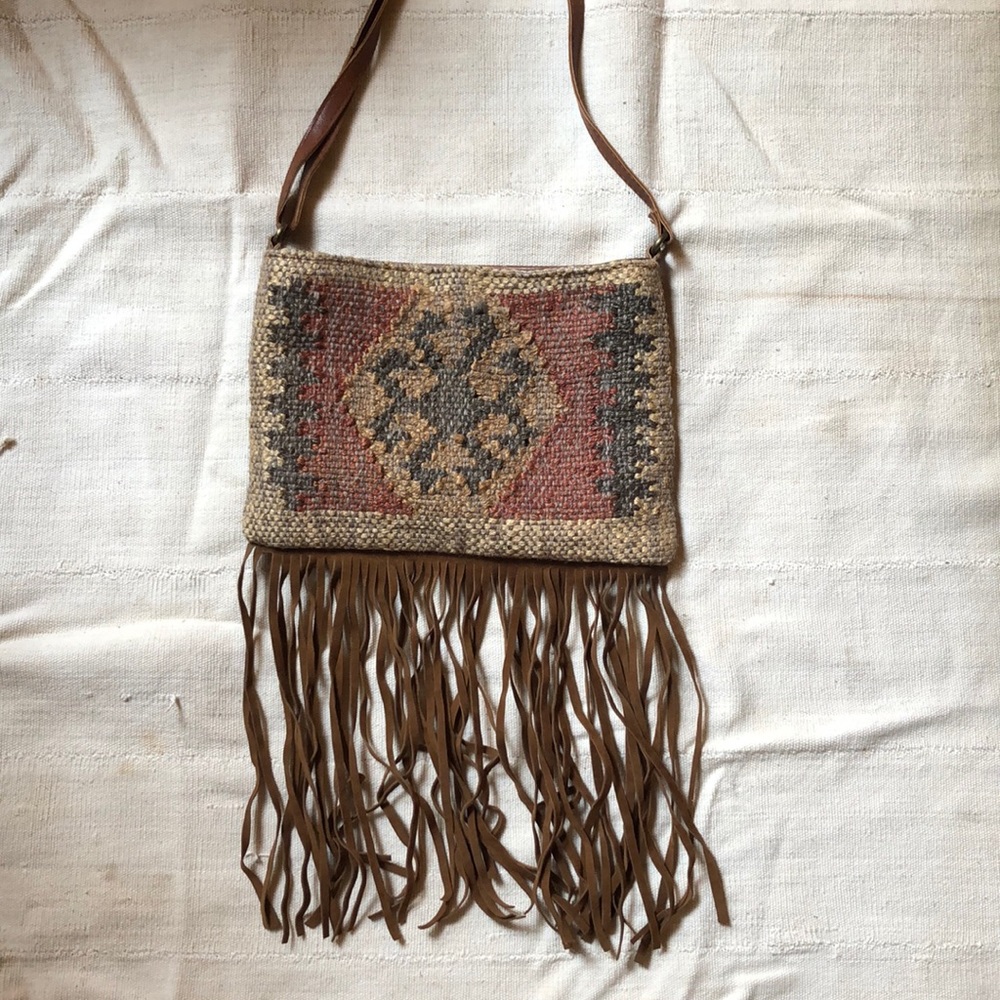 Raj LA Vegan leather boho fringe purse
